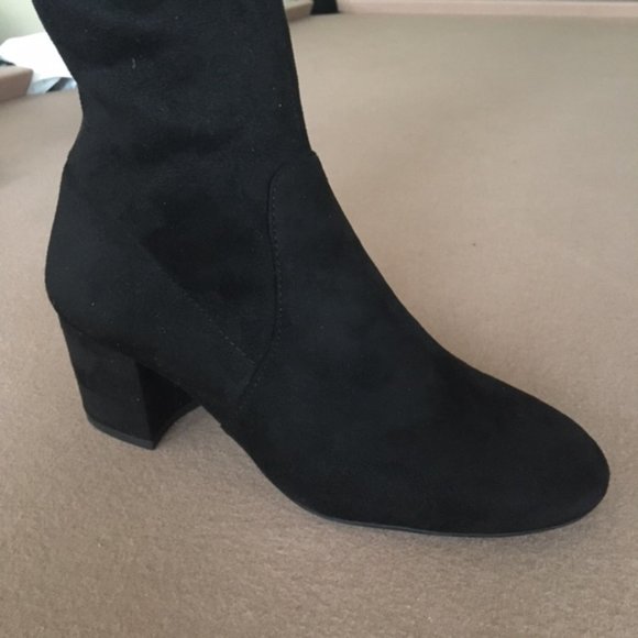GIANNI BINI Trillia Suede Like Over-the-Knee Block Heel Boots, New, Black 6 - Picture 2 of 14